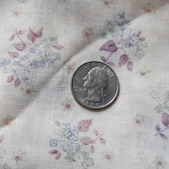 Vintage 1970s Wamsutta Mills Sheer Floral Voile Fabric 2 Yds Yellow Blue Plum - Picture 2 of 7